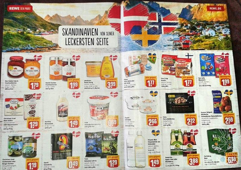 Skandinavische Lebensmittel, Rewe, Schweden, Island, Dänemark, Finnland, Käse, Eis, Bier, Honig, Marmelade , Blog, Skandinavien