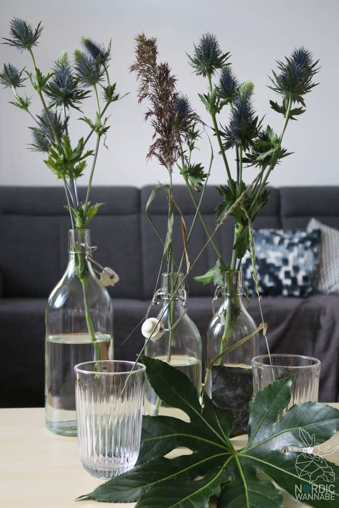 Hygge Natur, Badeöl, Badekristalle, Skandinavien Blog, Natur, Wald, Bäume, Fichten, Kiefern, Badewanne, Handcreme, Wood, Vasen, Flaschen, DIY, Das geheime Leben der Bäume, Skandinavien, Dänemark, Natur nach Hause holen