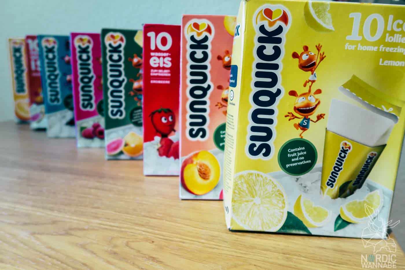 Eis aus Dänemark, Wasser-Eis aus Dänemark, Sun Lolly, Sunquick, Dänemark