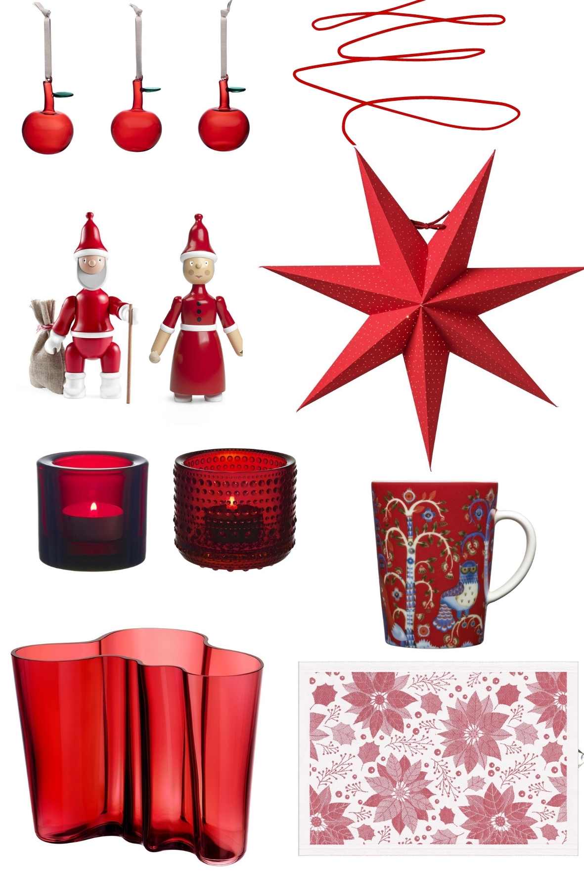 Weihnachtsdeko in Rot, Weihnachtsdekoration, Skandilook Weihanchten, Advent